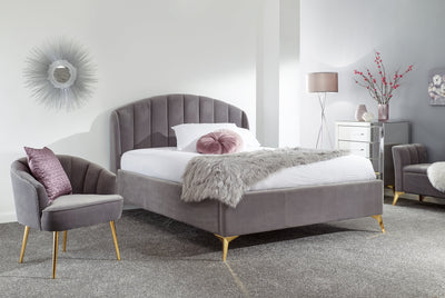 Pettine End Lift Ottoman Bed - Grey & Gold – GFW, view 2