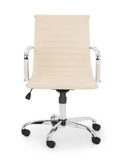 Gio Ivory & Chrome Office Chair – Julian Bowen, view 2