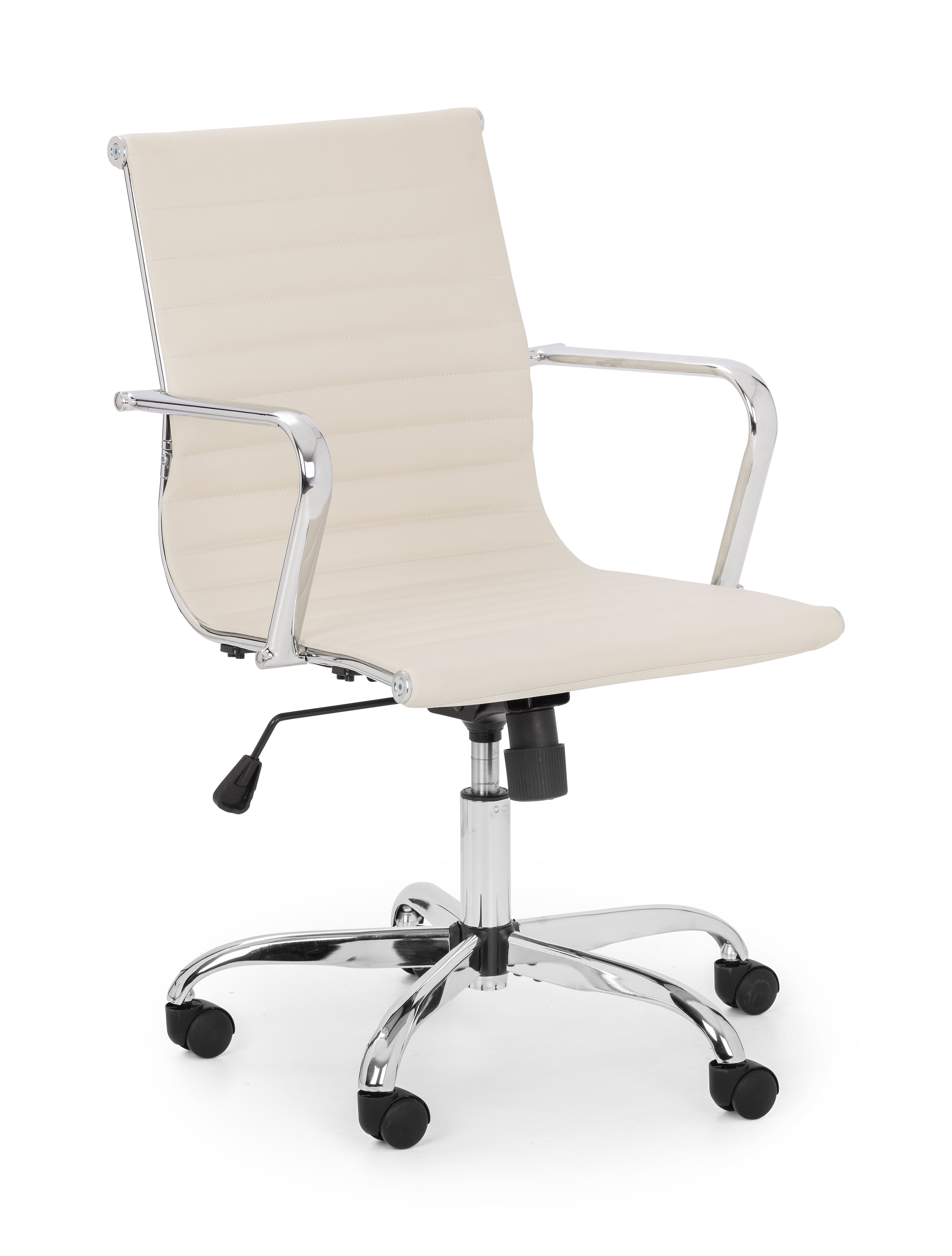 Gio Ivory & Chrome Office Chair – Julian Bowen