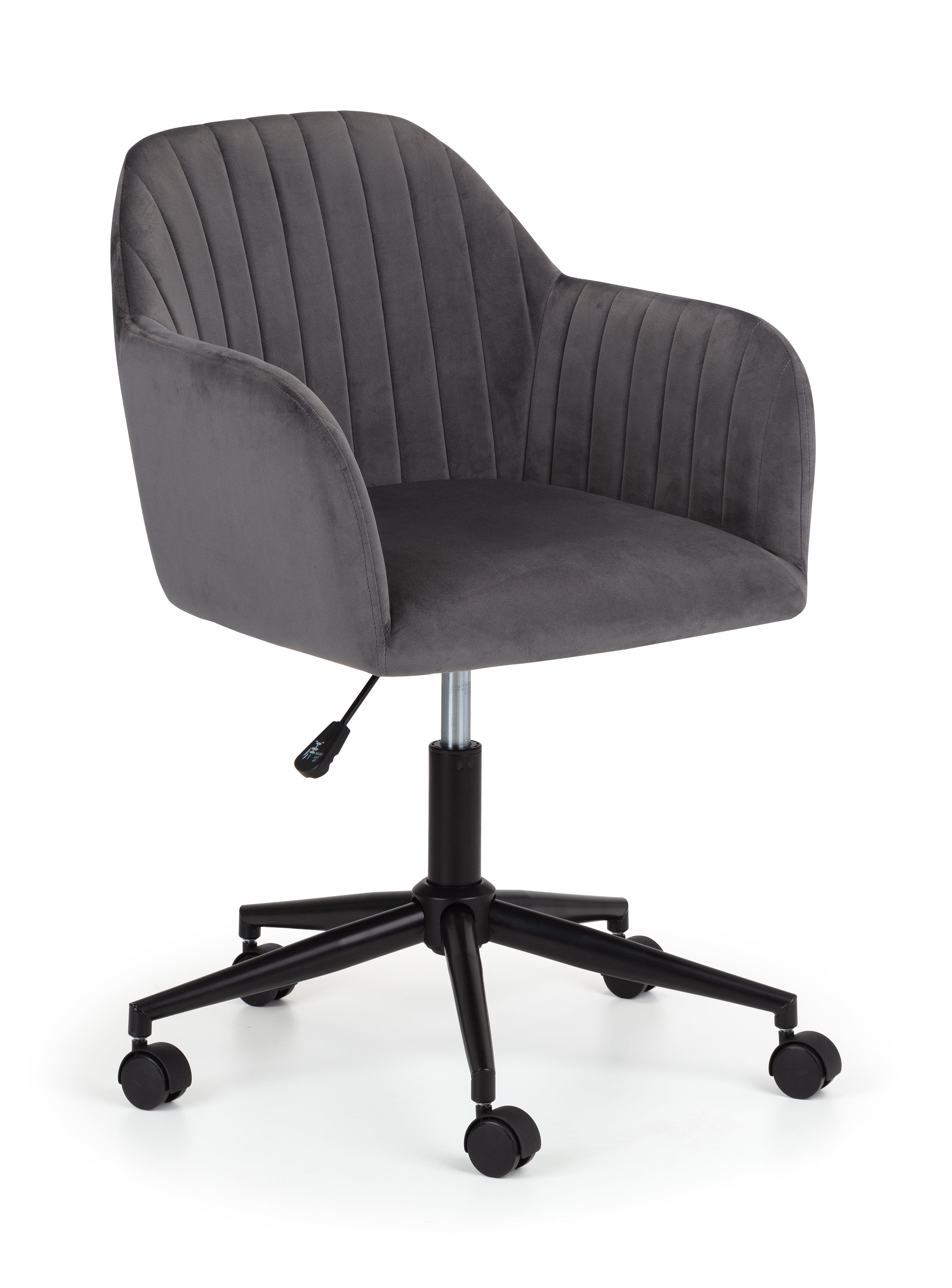 Kahlo Velvet Swivel Office Chair- Grey/Black – Julian Bowen