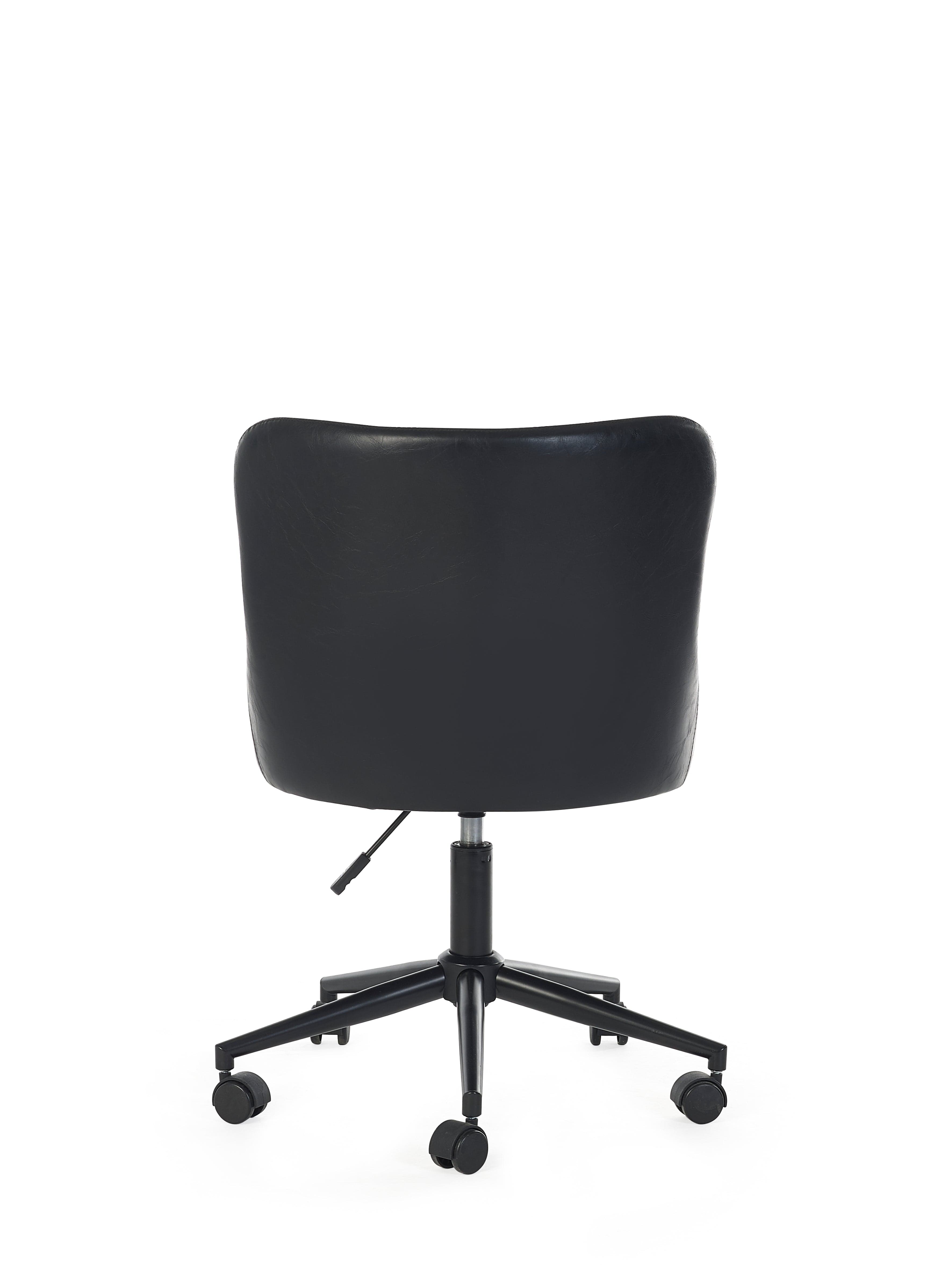 Luxe Office Chair In Black Faux Leather – Julian Bowen, view 4