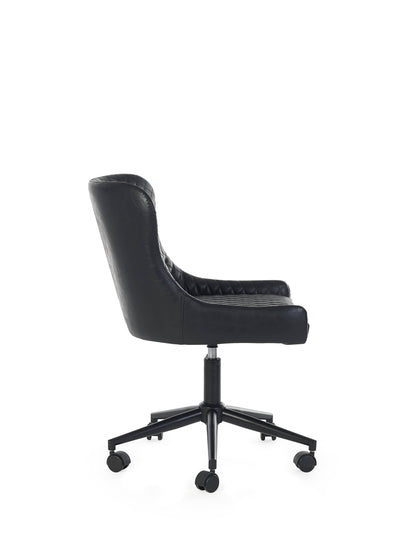 Luxe Office Chair In Black Faux Leather – Julian Bowen, view 3