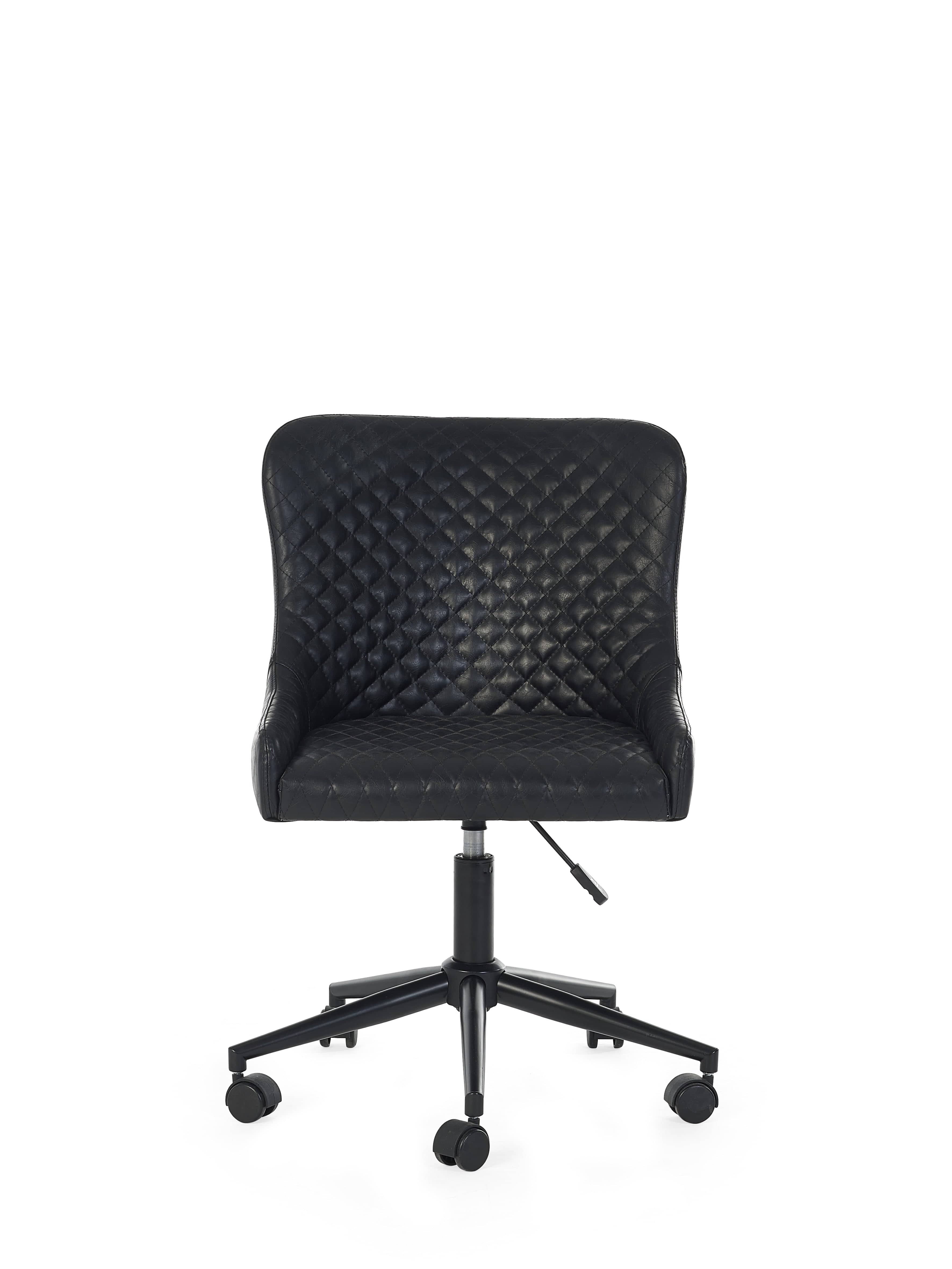 Luxe Office Chair In Black Faux Leather – Julian Bowen, view 2