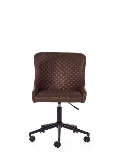 Luxe Office Chair In Brown Faux Leather – Julian Bowen, view 2