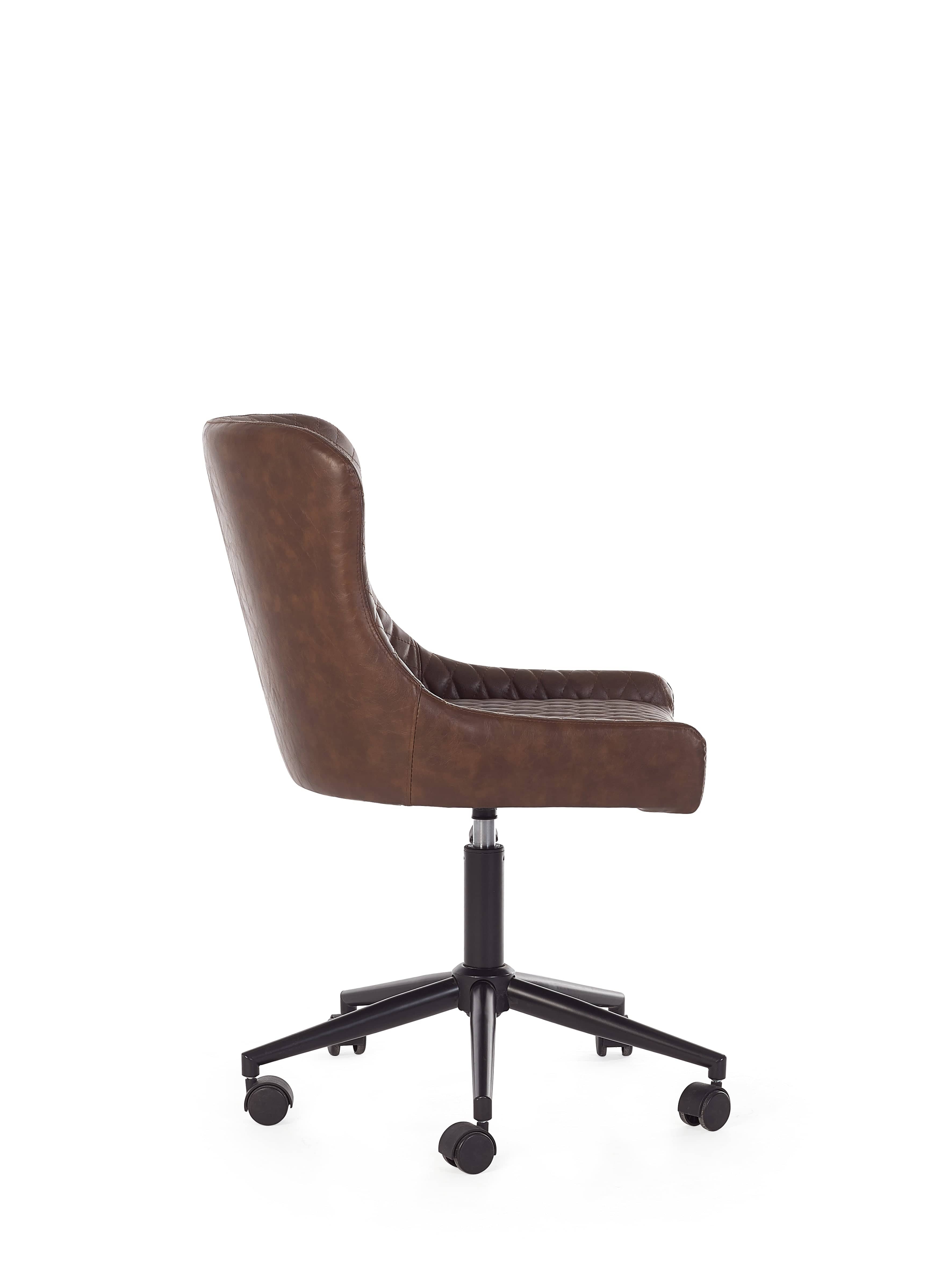 Luxe Office Chair In Brown Faux Leather – Julian Bowen, view 3