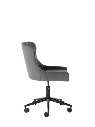 Luxe Office Chair In Grey Velvet – Julian Bowen, view 3