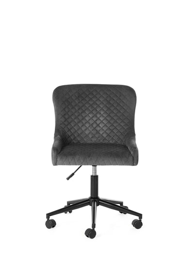 Luxe Office Chair In Grey Velvet – Julian Bowen, view 2