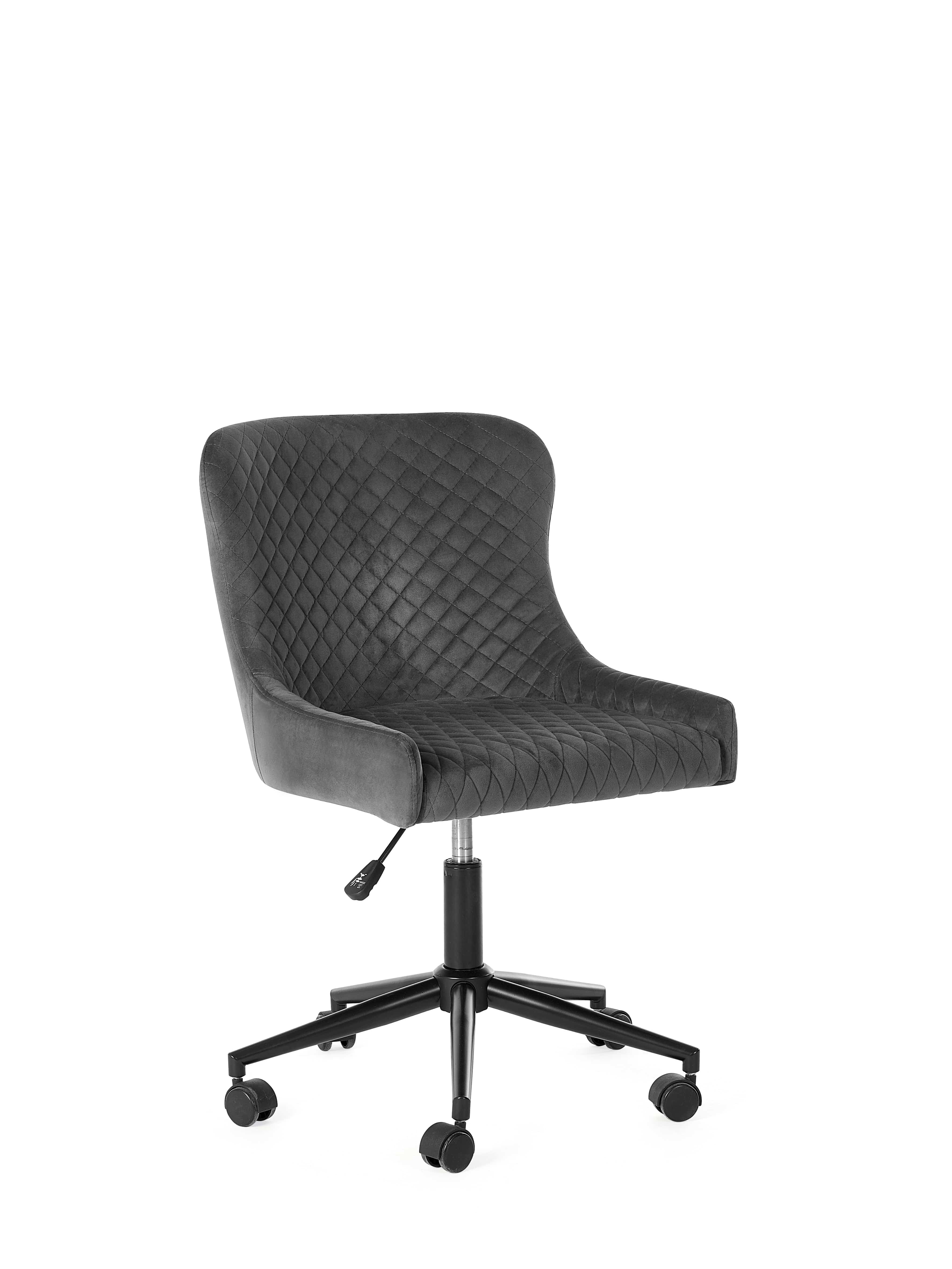 Luxe Office Chair In Grey Velvet – Julian Bowen