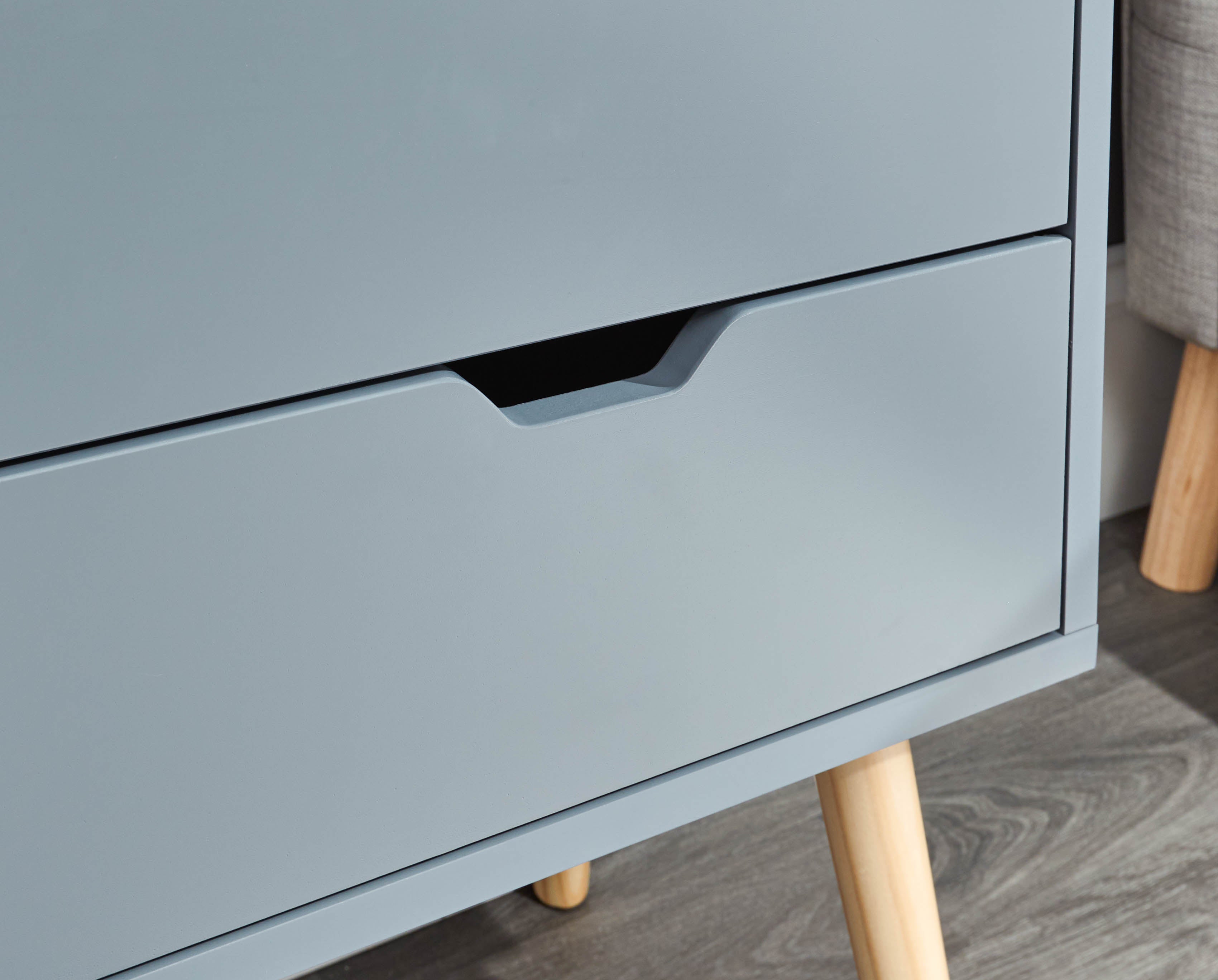 Nyborg Single 2 Drawer Bedside – Dark Grey