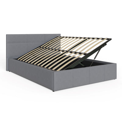 Side Lift Ottoman Bed Grey Leather – GFW, view 7