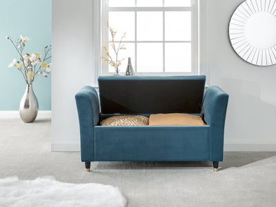 Genoa Window Seat Teal Fabric – GFW, view 3