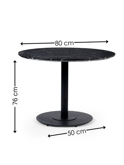 Luca 80cm Round Dining Table Black – Julian Bowen, view 4