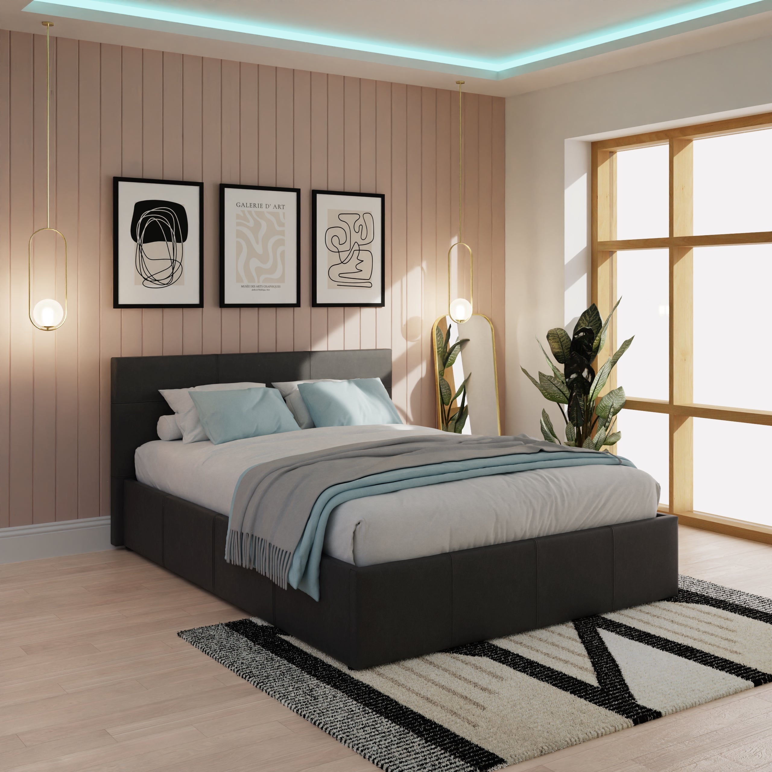 Side Lift Ottoman Bed Black – GFW, view 11