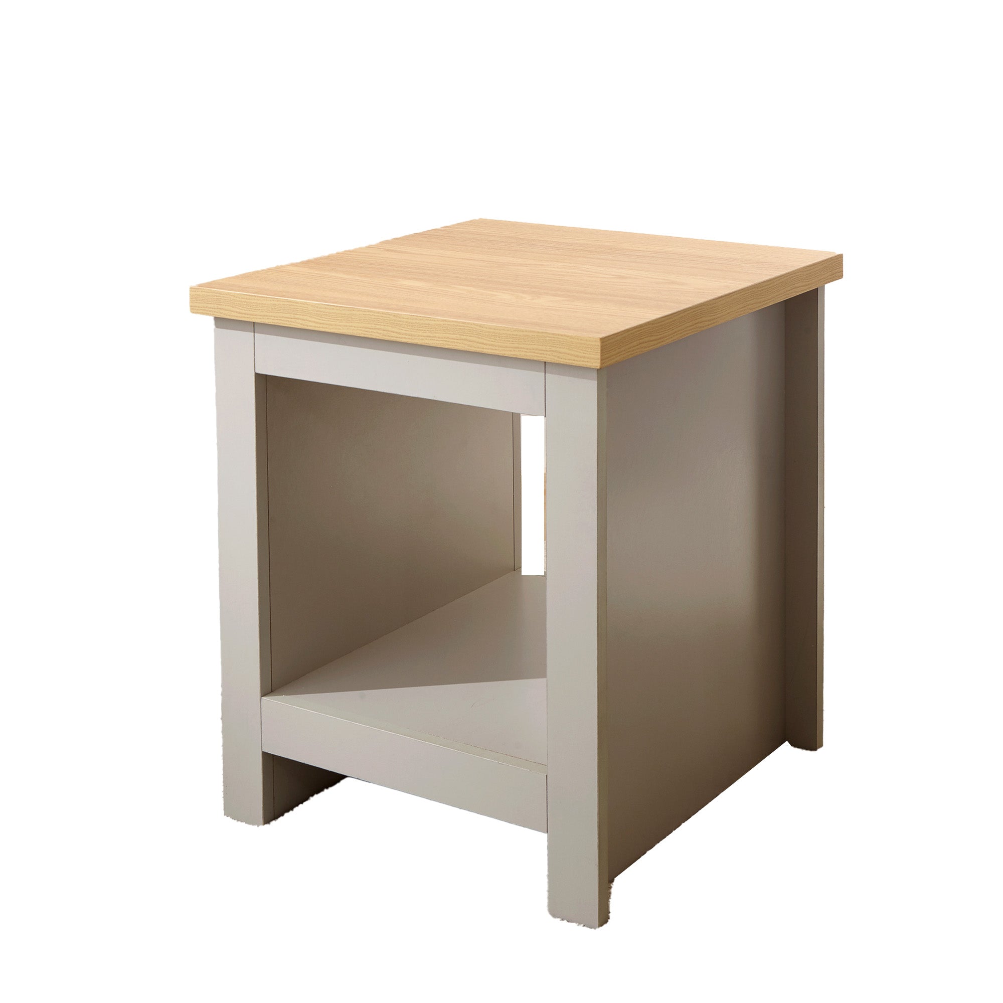Lancaster Side Table With Shelf Grey – GFW