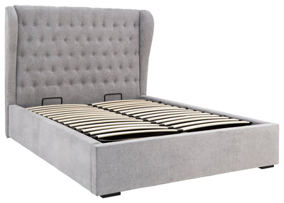 Dakota Ottoman Bed With Solid Base Platinum – GFW, view 16
