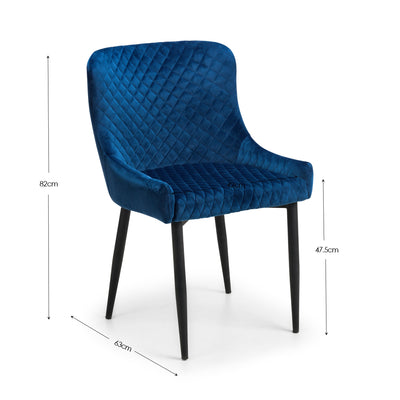 Findlay Square Table and 4 Blue Luxe Chairs