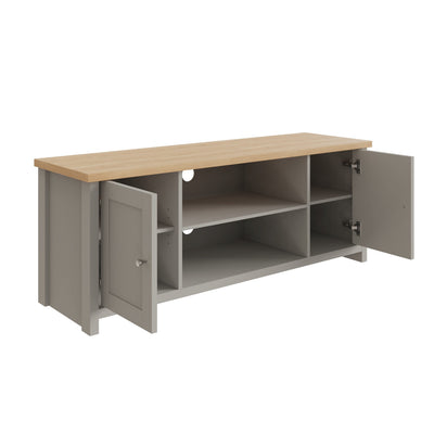 Lancaster Large TV Cabinet Grey – GFW, view 4