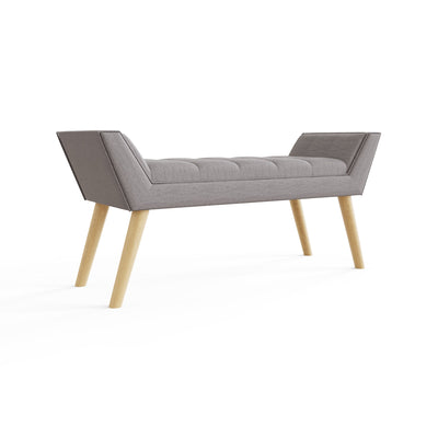 Milan Upholstered Bench Grey Hopsack – GFW