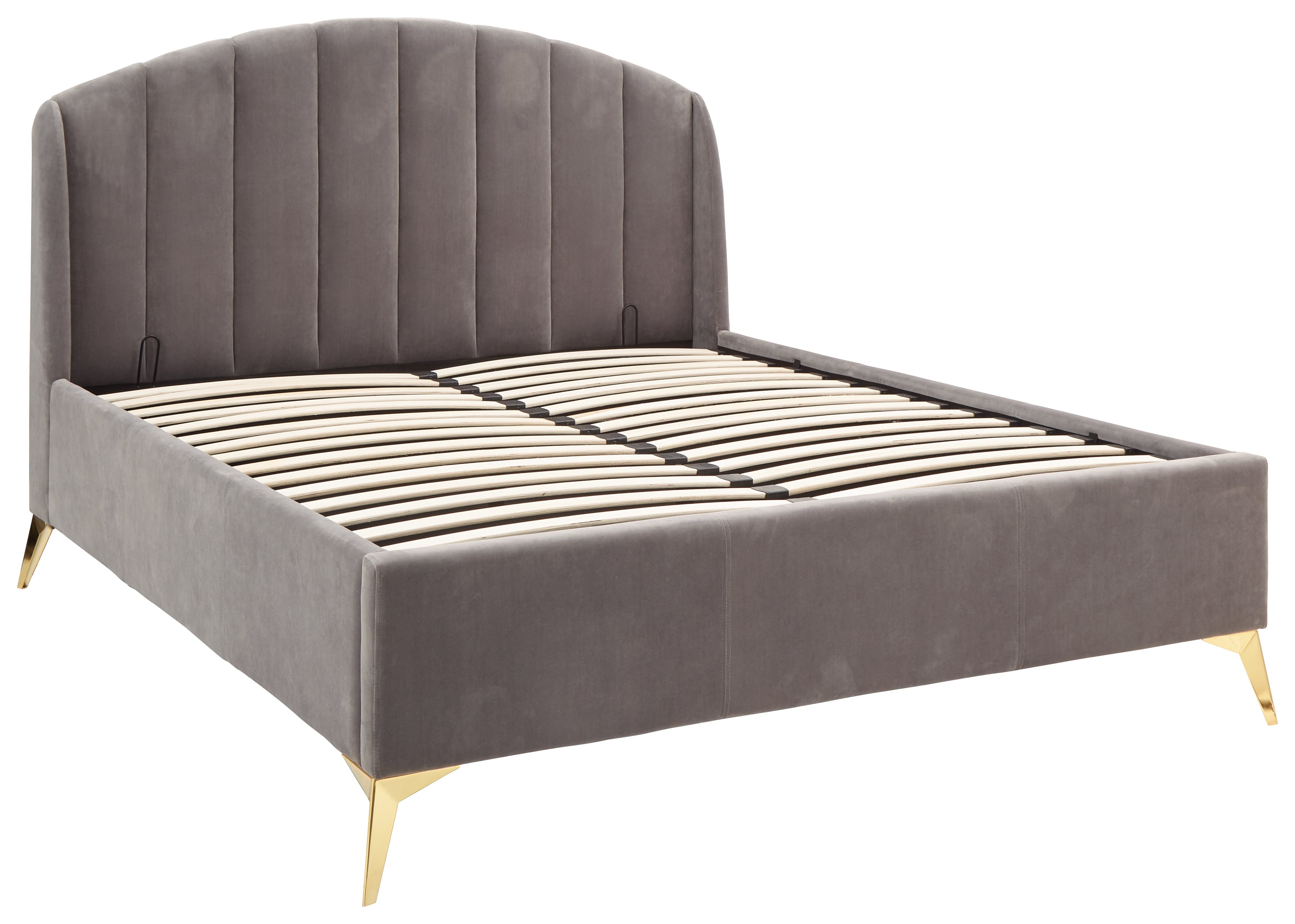Pettine End Lift Ottoman Bed - Grey & Gold – GFW, view 11