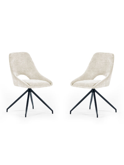 Jonah Cream Chenille Upholstered Dining Chairs (Set of 2) – Julian Bowen