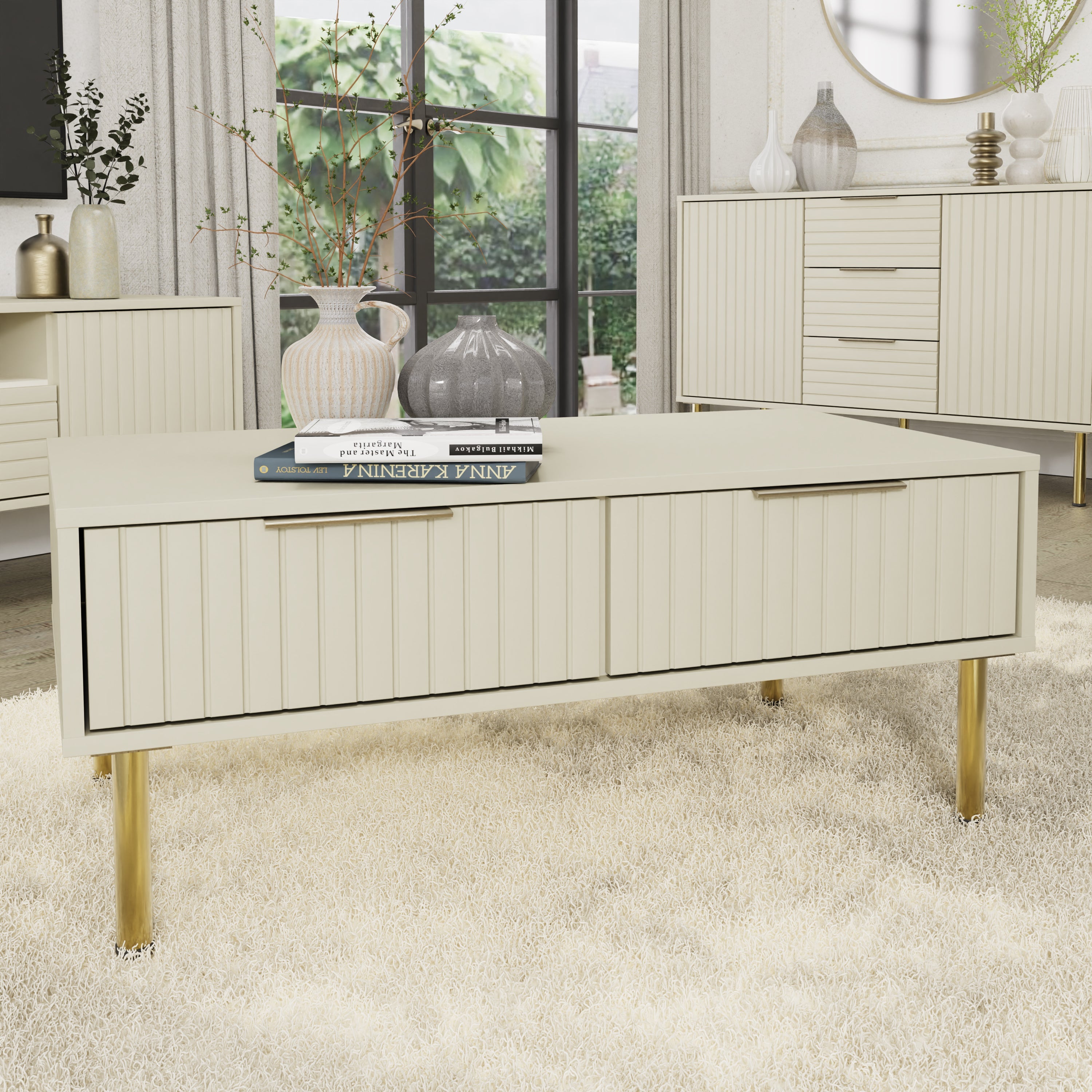 Nervata Coffee Table Ivory – GFW, view 2