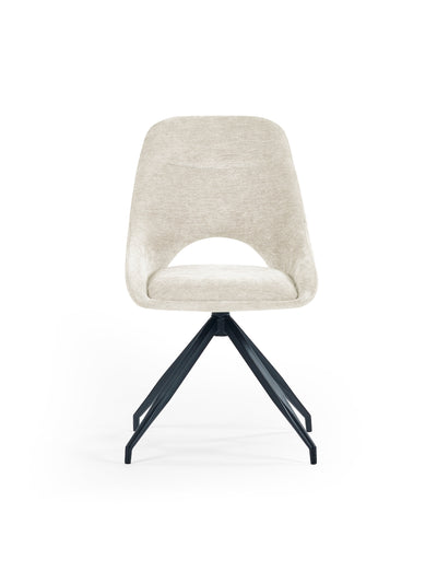 Jonah Cream Chenille Upholstered Dining Chairs (Set of 2) – Julian Bowen, view 4