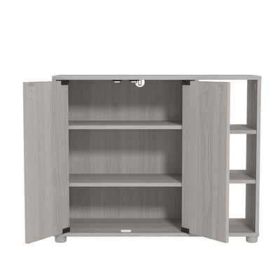 Bideford Shoe Cabinet Warm Grey Oak – GFW, view 6