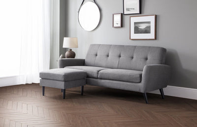 Julian Bowen Ottoman Monza Ottoman - Grey Bed Kings