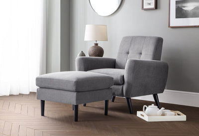 Julian Bowen Ottoman Monza Ottoman - Grey Bed Kings