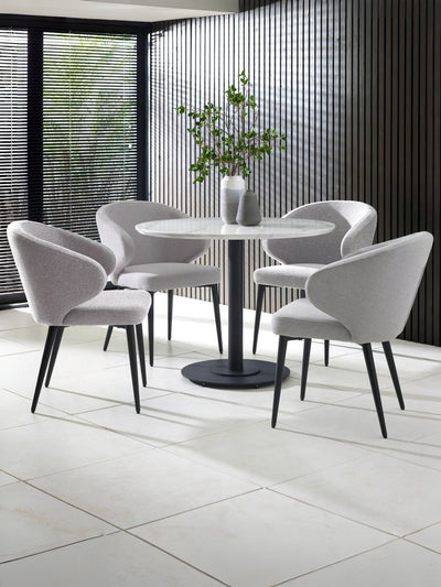 Luca 100cm Round Dining Table White – Julian Bowen, view 2