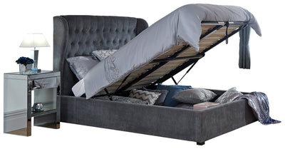 Dakota Ottoman Bed With Solid Base Grace Pewter – GFW, view 14