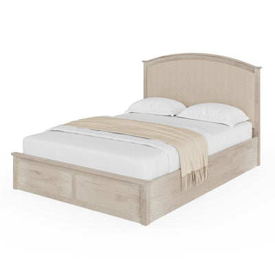 Madrid Ottoman Bed Limed Oak Fabric Headboard Natural – GFW