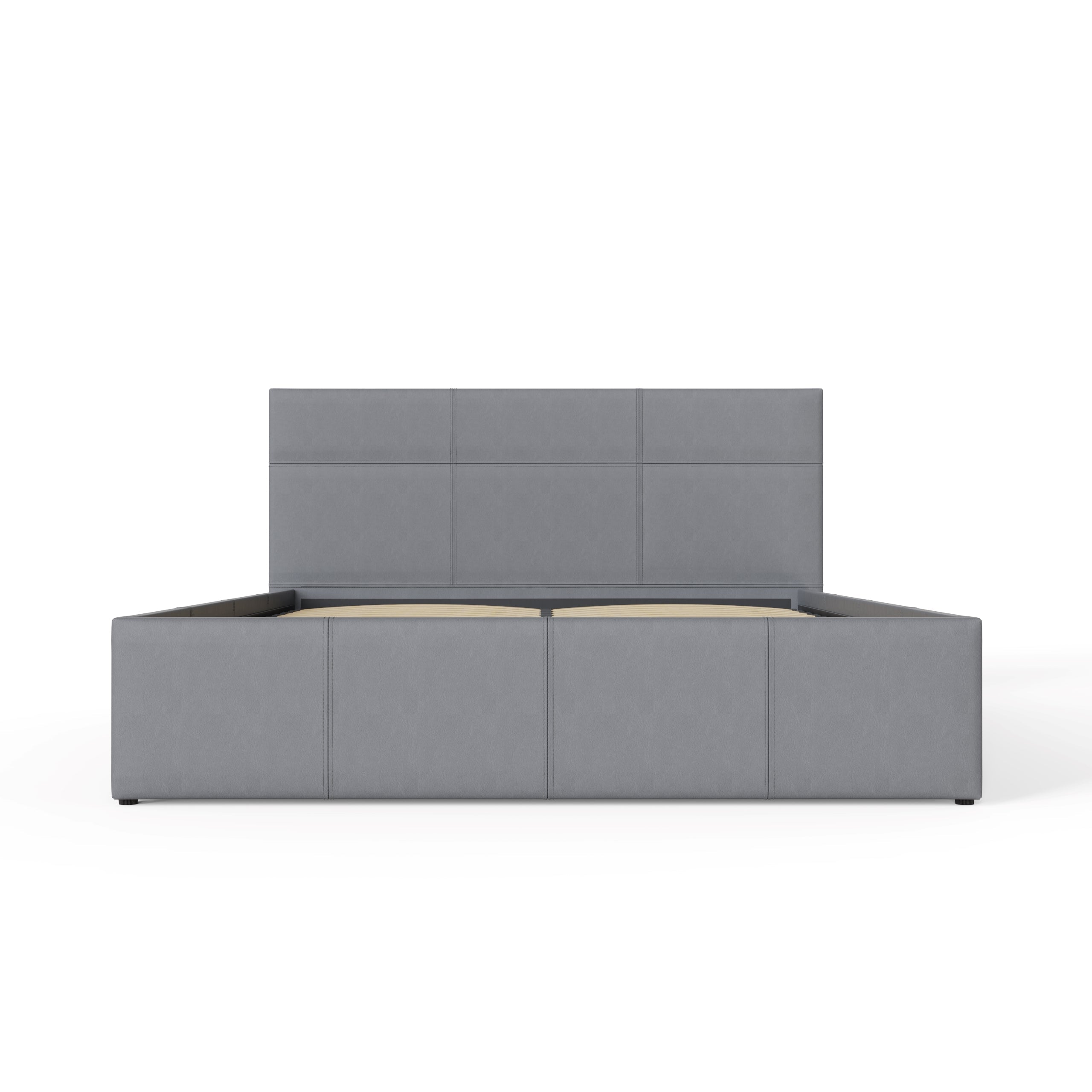Side Lift Ottoman Bed Grey Leather – GFW, view 4