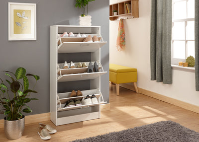 Stirling Three Tier Shoe Cabinet – White