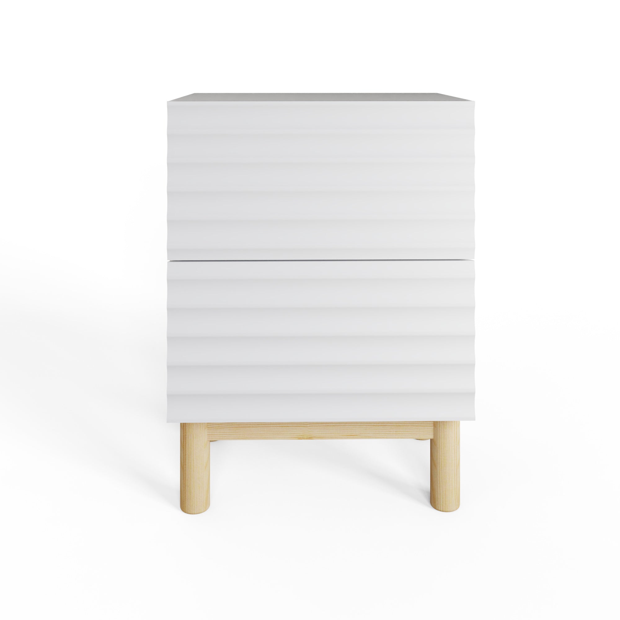 Karla Ribbed 2 Drawer Bedside Pair – White