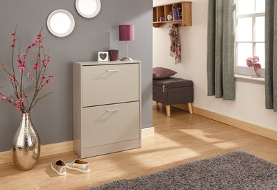 Stirling Two Tier Shoe Cabinet – Grey