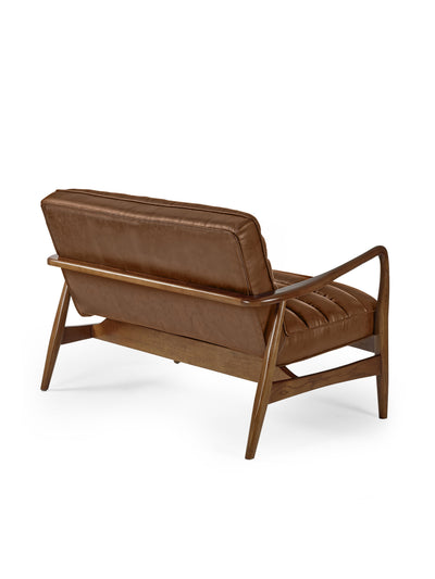 Marshall 2 Seater Sofa - Brown Faux Leather – Julian Bowen, view 4