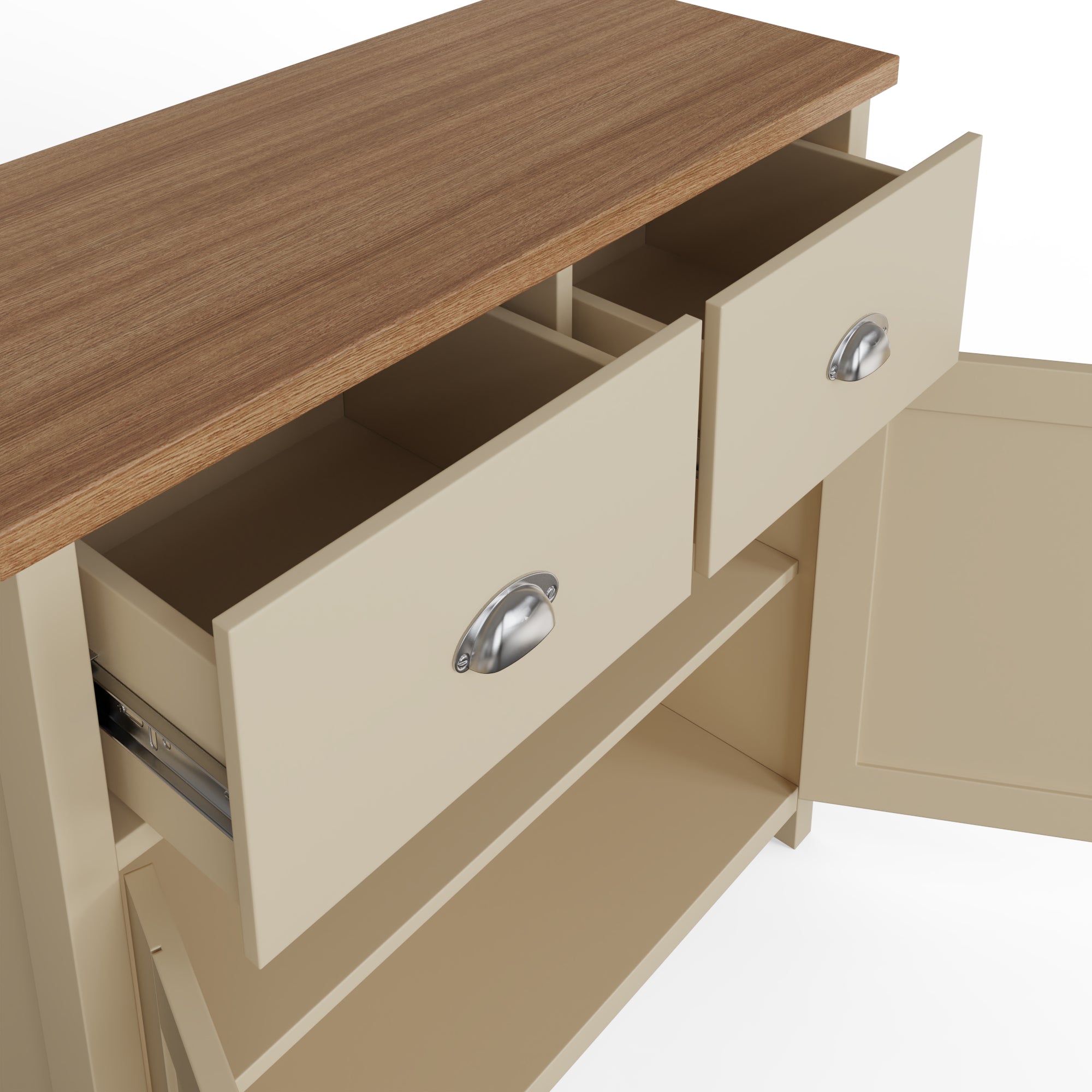 Lancaster Compact Sideboard – Cream & Oak