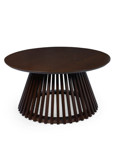 Ollie Dark Oak 80cm Round Coffee Table – Julian Bowen