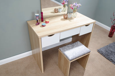 Elizabeth Dressing Table Set – Oak & White