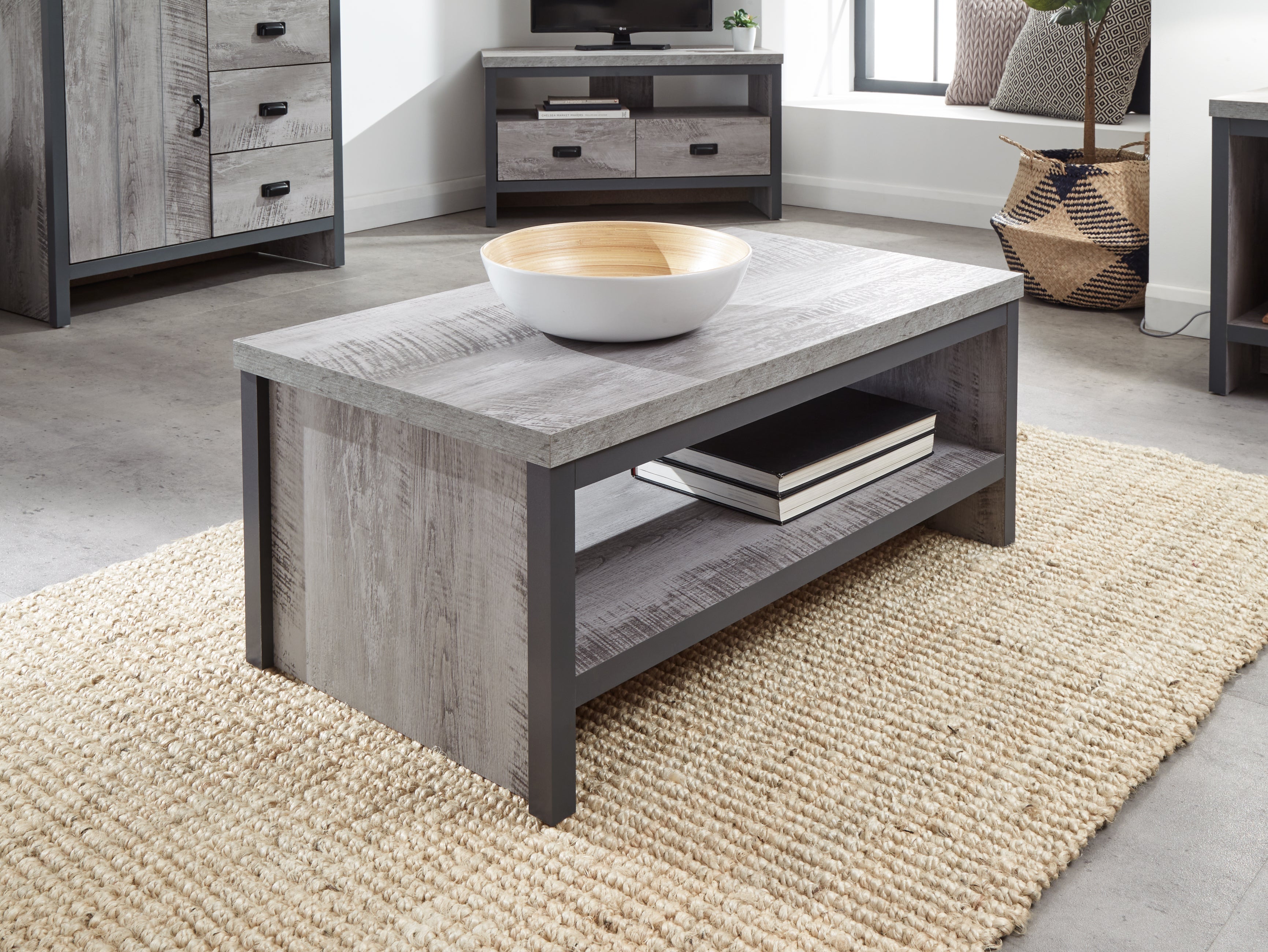 Boston Simple Coffee Table Grey – GFW, view 3