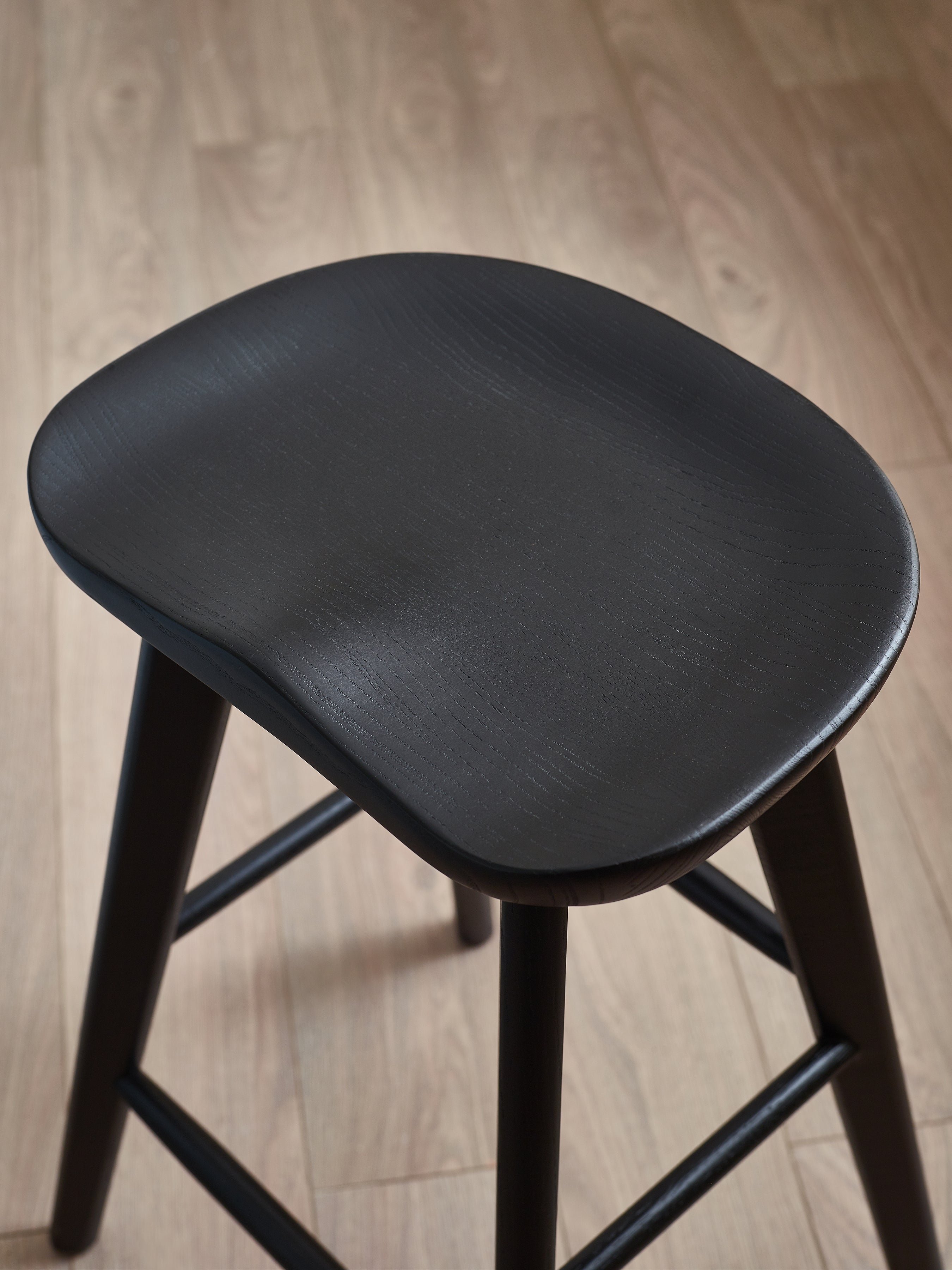 Mulu Black Solid Oak Bar Stool – Julian Bowen, view 5
