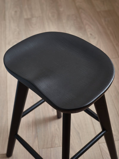 Mulu Black Solid Oak Bar Stool – Julian Bowen, view 5