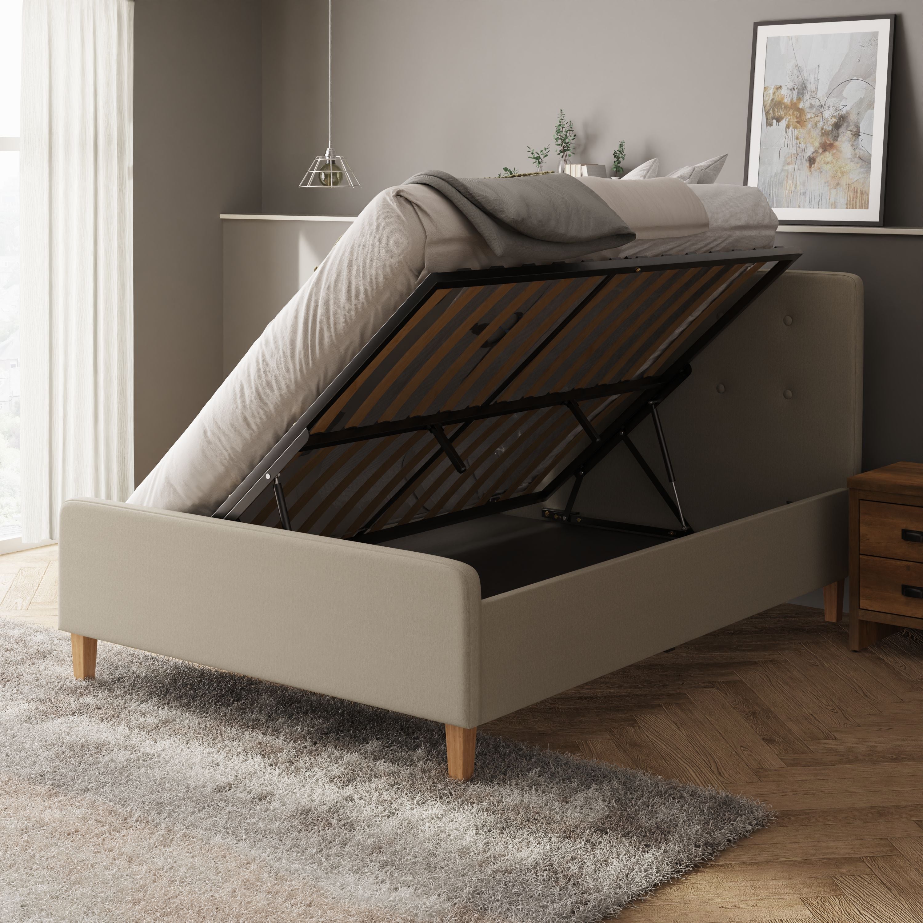 Ashbourne Ottoman Bed Natural – GFW, view 17