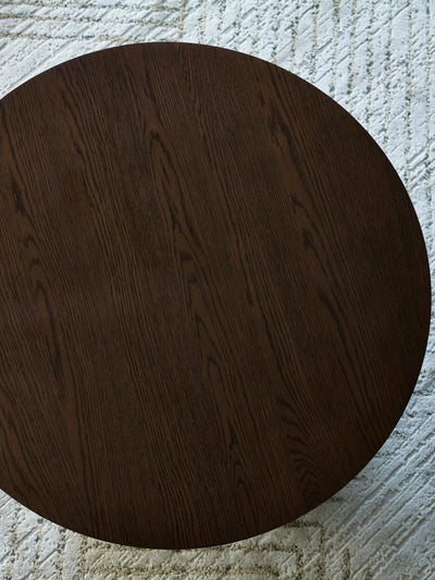 Ollie Dark Oak 80cm Round Coffee Table – Julian Bowen, view 6