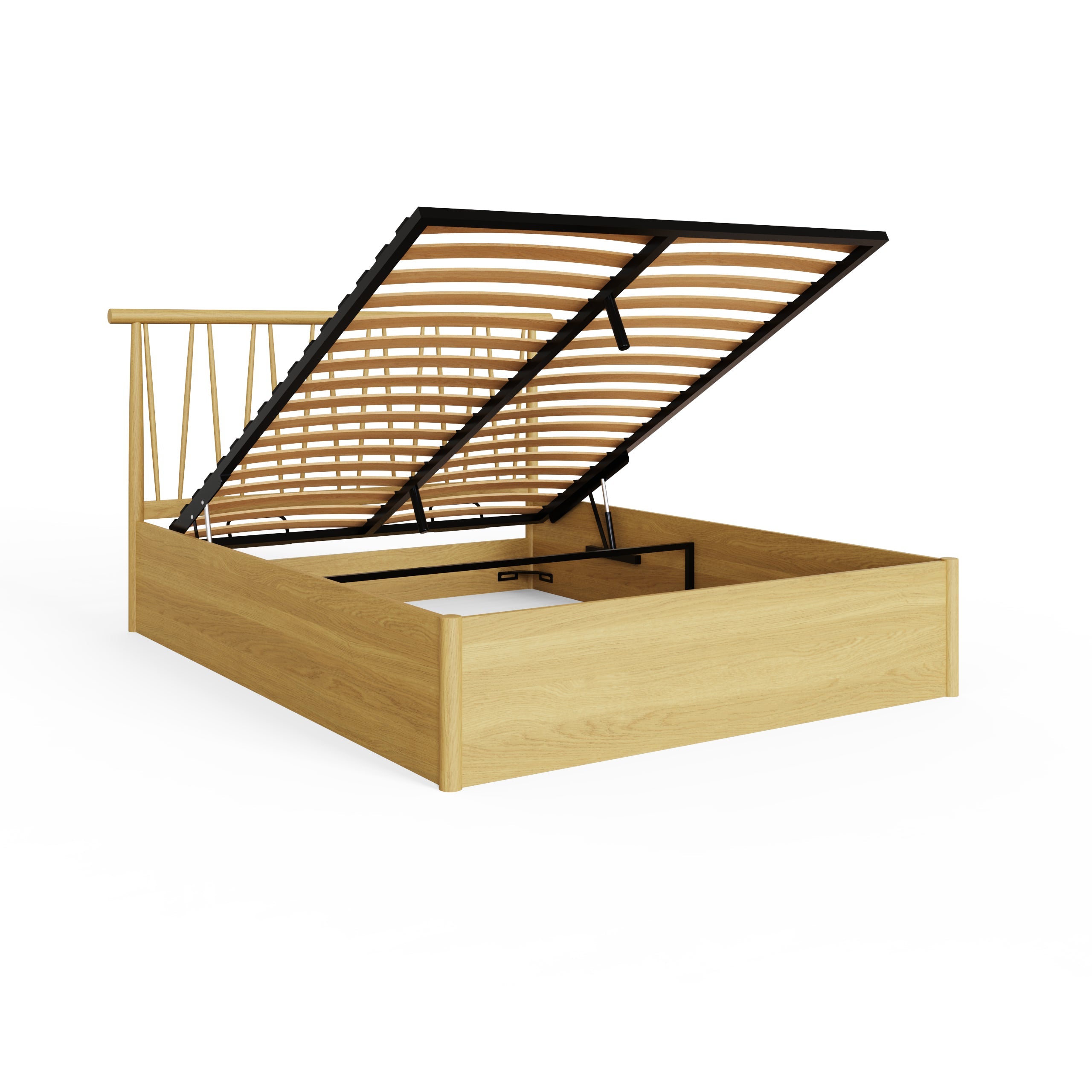 Fusum Spindle Ottoman Bed - Oak – GFW, view 23