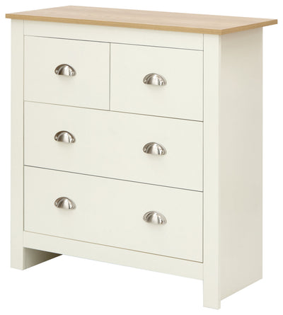Lancaster 2+2 Drawer Chest Cream – GFW, view 10