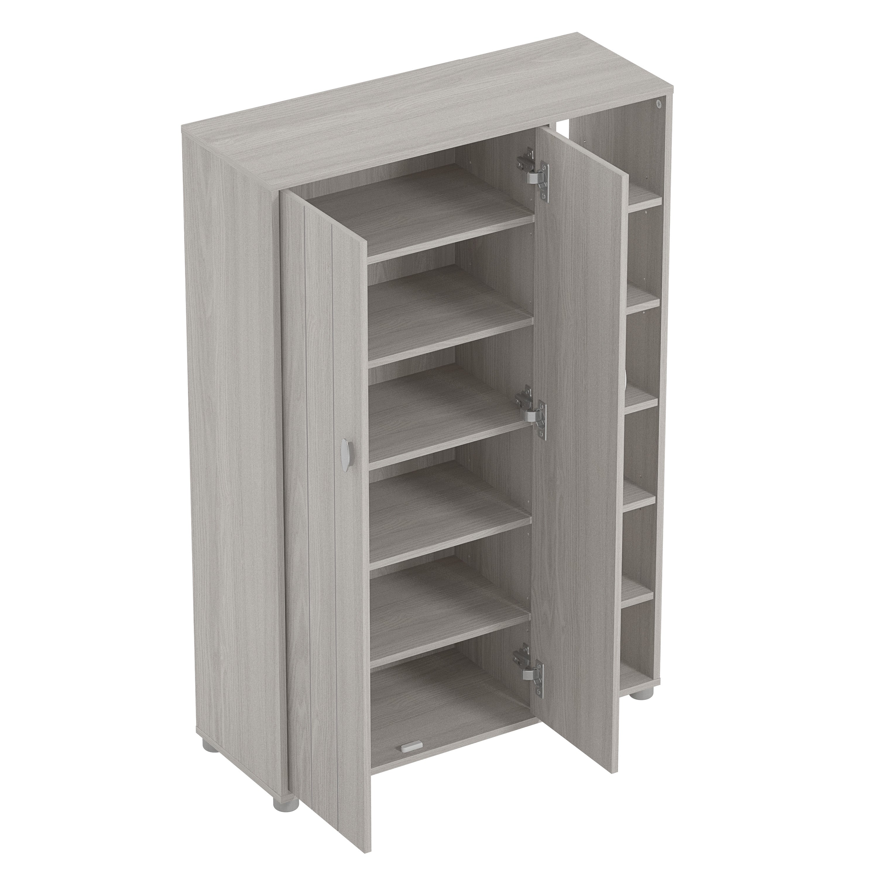 Bideford Tall Shoe Cabinet Warm Grey Oak – GFW, view 7