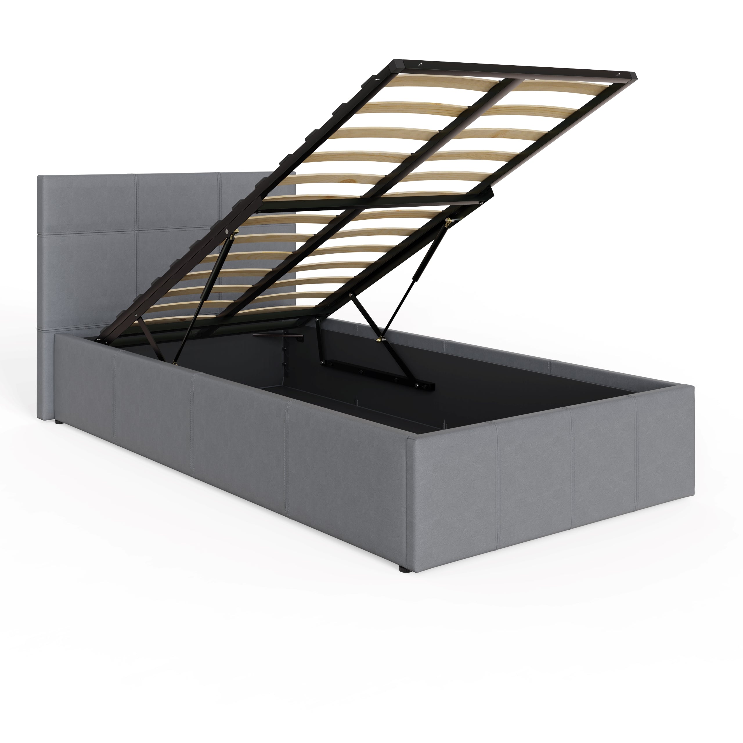 End Lift Ottoman Bed Grey Leather – GFW, view 16