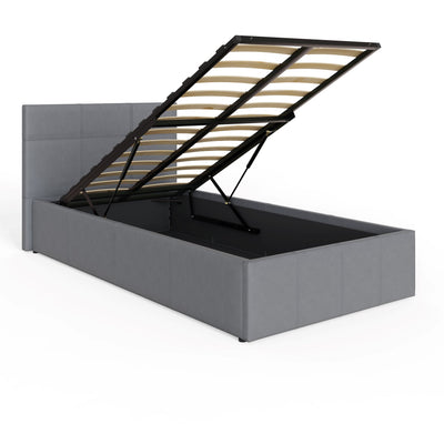 End Lift Ottoman Bed Grey Leather – GFW, view 16
